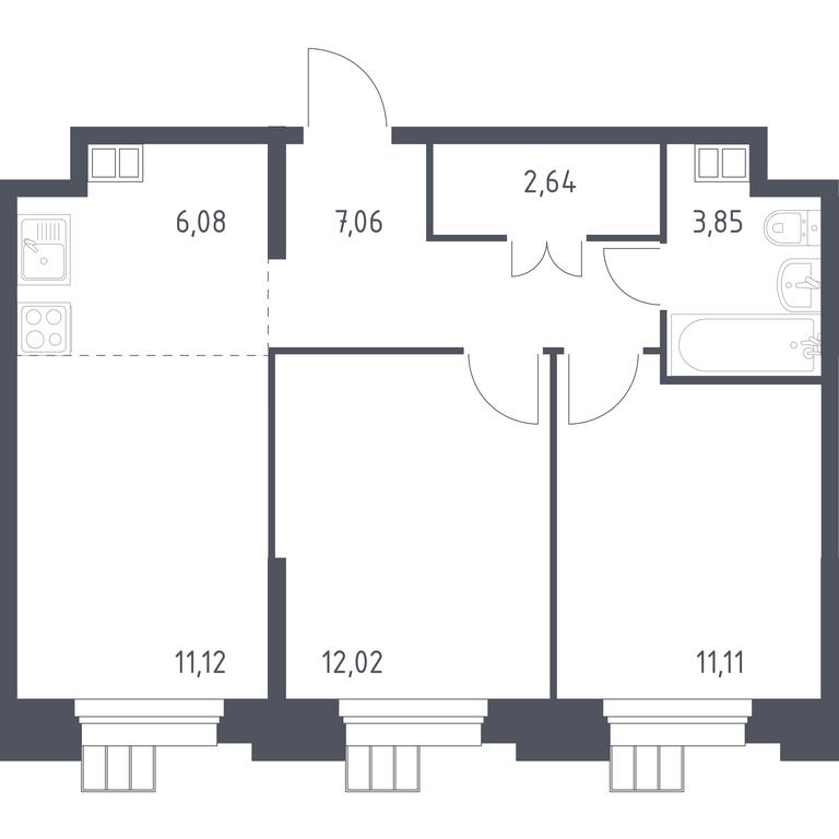 1-BD Apartment Sale, 53.6 sq. m. at Troparevo Park, Kiyevskoye shosse, 21-y kilometr, 3с4, Mosrentgen Settlement, Moscow, Russia #1 1-BD Apartment Sale, 53.6 sq. m. at Troparevo Park, Kiyevskoye shosse, 21-y kilometr, 3с4, Mosrentgen Settlement, Moscow, Russia #1