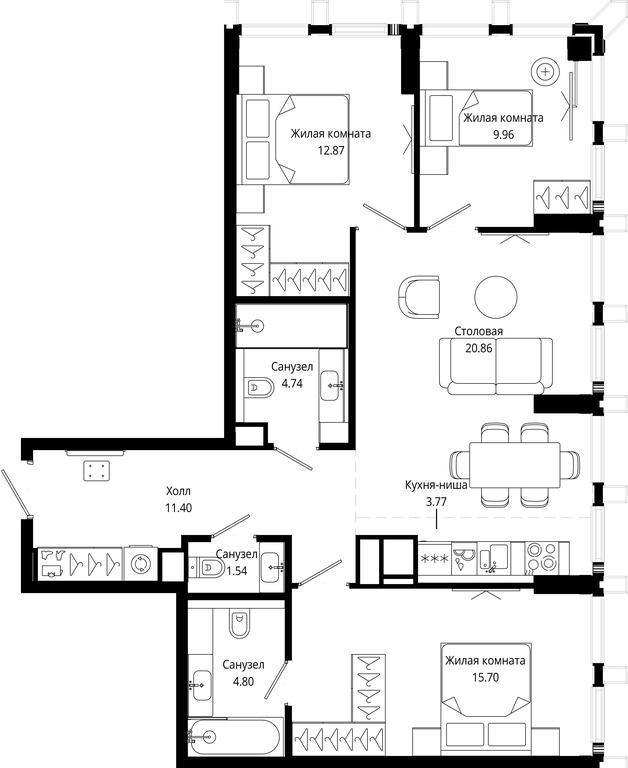 3-BD Apartment Sale, 81.55平方米 at Mod, 4th Maryinoy Roschi Street, 12с9, Moscow, Russia #1 3-BD Apartment Sale, 81.55平方米 at Mod, 4th Maryinoy Roschi Street, 12с9, Moscow, Russia #1