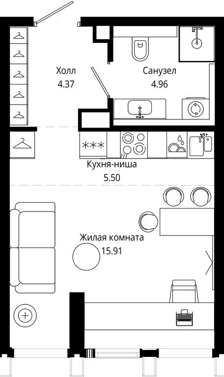 Apartment Sale, 30.71平方米 at Mod, 4th Maryinoy Roschi Street, 12с9, Moscow, Russia #1 Apartment Sale, 30.71平方米 at Mod, 4th Maryinoy Roschi Street, 12с9, Moscow, Russia #1