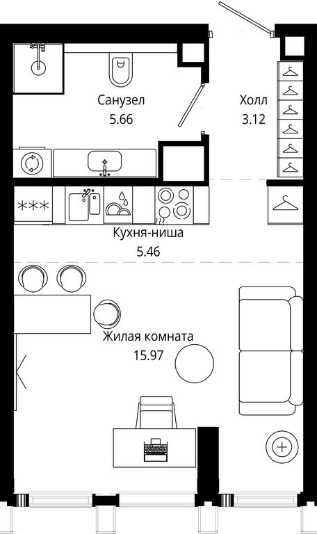 Apartment Sale, 29.18平方米 at Mod, 4th Maryinoy Roschi Street, 12с9, Moscow, Russia #1 Apartment Sale, 29.18平方米 at Mod, 4th Maryinoy Roschi Street, 12с9, Moscow, Russia #1