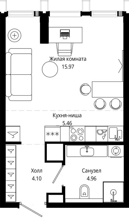 Apartment Sale, 29.44平方米 at Mod, 4th Maryinoy Roschi Street, 12с9, Moscow, Russia #1 Apartment Sale, 29.44平方米 at Mod, 4th Maryinoy Roschi Street, 12с9, Moscow, Russia #1