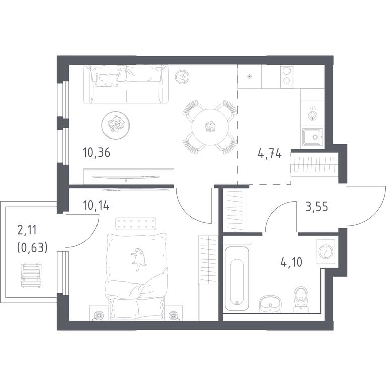 Apartment Sale, 33.52 sq. m. at Prigorod Lesnoe, Molodyozhny bulvar, 6, derevnya Misaylovo, Leninskiy City District, Moscow Region, Russia #2 Apartment Sale, 33.52 sq. m. at Prigorod Lesnoe, Molodyozhny bulvar, 6, derevnya Misaylovo, Leninskiy City District, Moscow Region, Russia #2