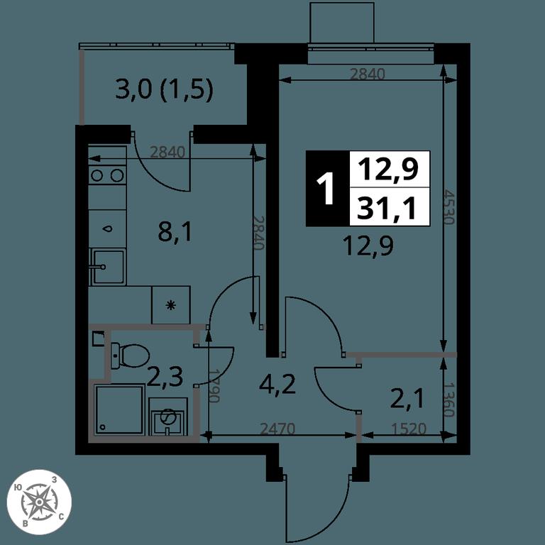 1-BD Apartment Sale, 31.1 sq. m. at Pervy Donskoj, zhiloy mikrorayon Sapronovo, derevnya Sapronovo, Leninskiy City District, Moscow Region, Russia #2 1-BD Apartment Sale, 31.1 sq. m. at Pervy Donskoj, zhiloy mikrorayon Sapronovo, derevnya Sapronovo, Leninskiy City District, Moscow Region, Russia #2