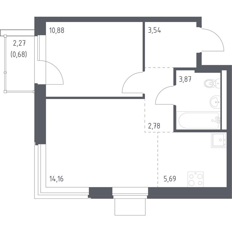 Apartment Sale, 41.6 sq. m. at Kvartal Zapadnyj, kvartal № 76, Marushkinskoye Settlement, Moscow, Russia #1 Apartment Sale, 41.6 sq. m. at Kvartal Zapadnyj, kvartal № 76, Marushkinskoye Settlement, Moscow, Russia #1