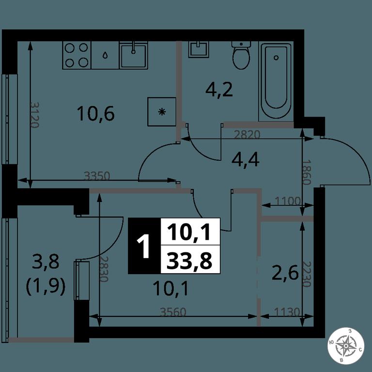 1-BD Apartment Sale, 33.8平方米 at 1 Yasenevskij, Kvartal № 24, Mosrentgen Settlement, Moscow, Russia #1 1-BD Apartment Sale, 33.8平方米 at 1 Yasenevskij, Kvartal № 24, Mosrentgen Settlement, Moscow, Russia #1