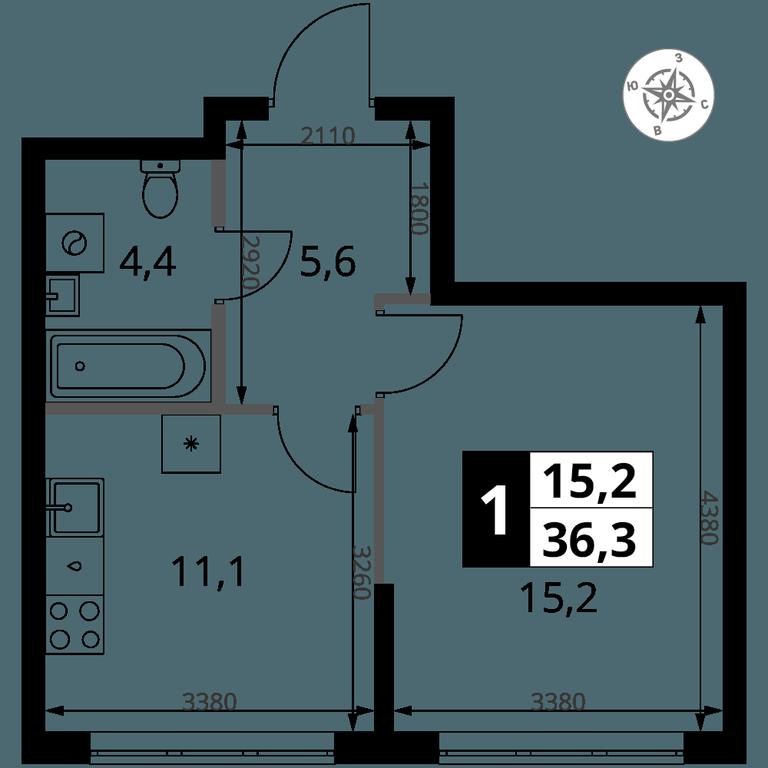 1-BD Apartment Sale, 36.3 sq. m. at 1 Yasenevskij, Kvartal № 24, Mosrentgen Settlement, Moscow, Russia #1 1-BD Apartment Sale, 36.3 sq. m. at 1 Yasenevskij, Kvartal № 24, Mosrentgen Settlement, Moscow, Russia #1
