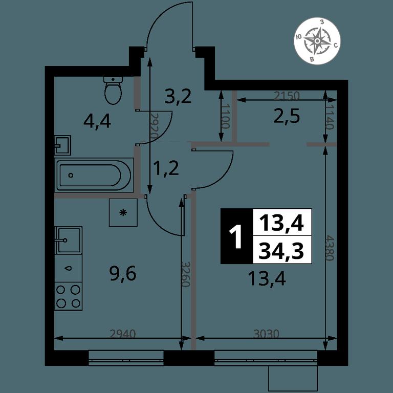 1-BD Apartment Sale, 34.3 sq. m. at 1 Yasenevskij, Kvartal № 24, Mosrentgen Settlement, Moscow, Russia #1 1-BD Apartment Sale, 34.3 sq. m. at 1 Yasenevskij, Kvartal № 24, Mosrentgen Settlement, Moscow, Russia #1