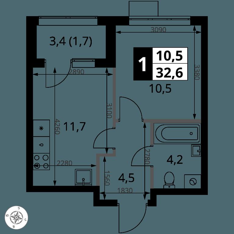 1-BD Apartment Sale, 32.6 sq. m. at 1 Yasenevskij, Kvartal № 24, Mosrentgen Settlement, Moscow, Russia #1 1-BD Apartment Sale, 32.6 sq. m. at 1 Yasenevskij, Kvartal № 24, Mosrentgen Settlement, Moscow, Russia #1