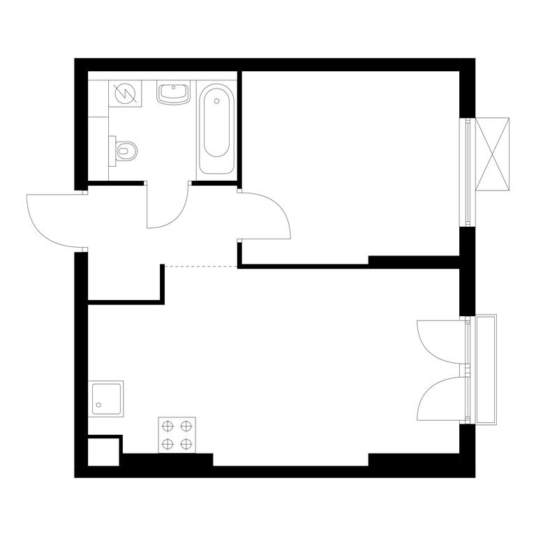 1-BD Apartment Sale, 38.2 sq. m. at Ilinskie Luga, Zapovednaya Street, 1, posyolok Ilyinskoye-Usovo, Krasnogorsk City District, Moscow Region, Russia #1