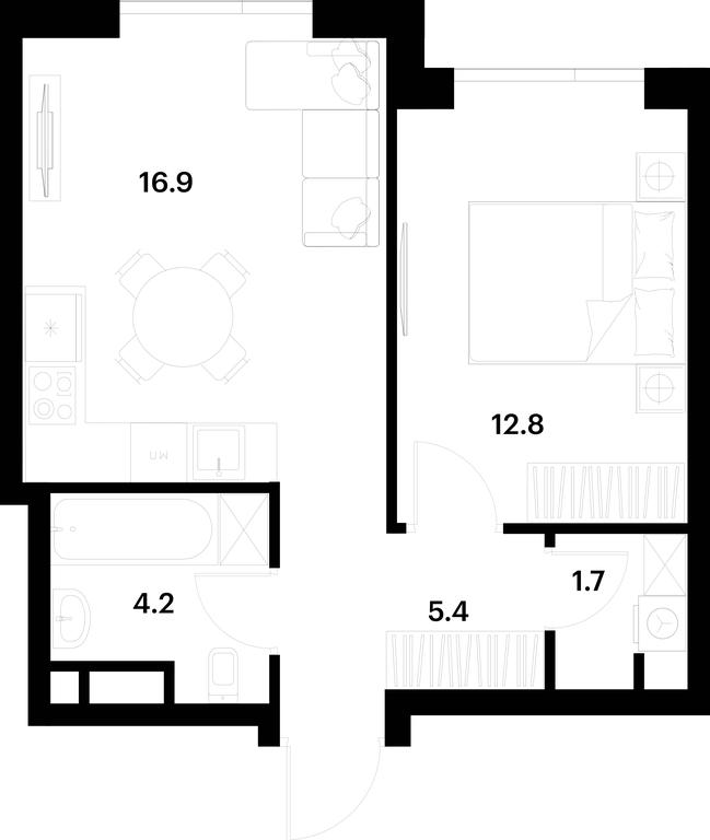 Apartment Sale, 41 sq. m. at Alia, Lyotnaya Street, 95Бк2, Moscow, Russia #1