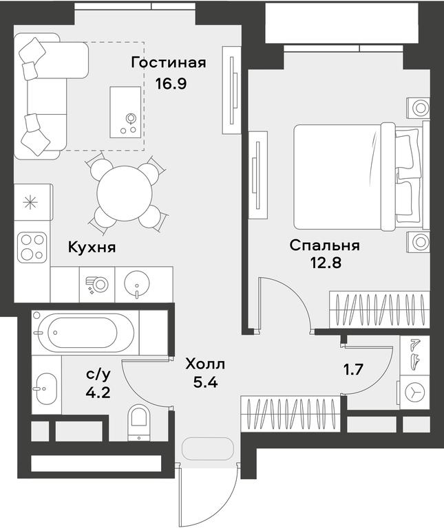 Apartment Sale, 41 sq. m. at Alia, Lyotnaya Street, 95Бк2, Moscow, Russia #2