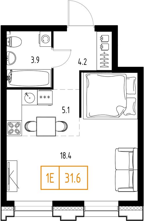 1-BD Apartment Sale, 31.6 sq. m. at Zarechnyi Kvartal, Torgovaya ulitsa, rabochiy posyolok Zarechye, Odintsovskiy City District, Moscow Region, Russia #1 1-BD Apartment Sale, 31.6 sq. m. at Zarechnyi Kvartal, Torgovaya ulitsa, rabochiy posyolok Zarechye, Odintsovskiy City District, Moscow Region, Russia #1