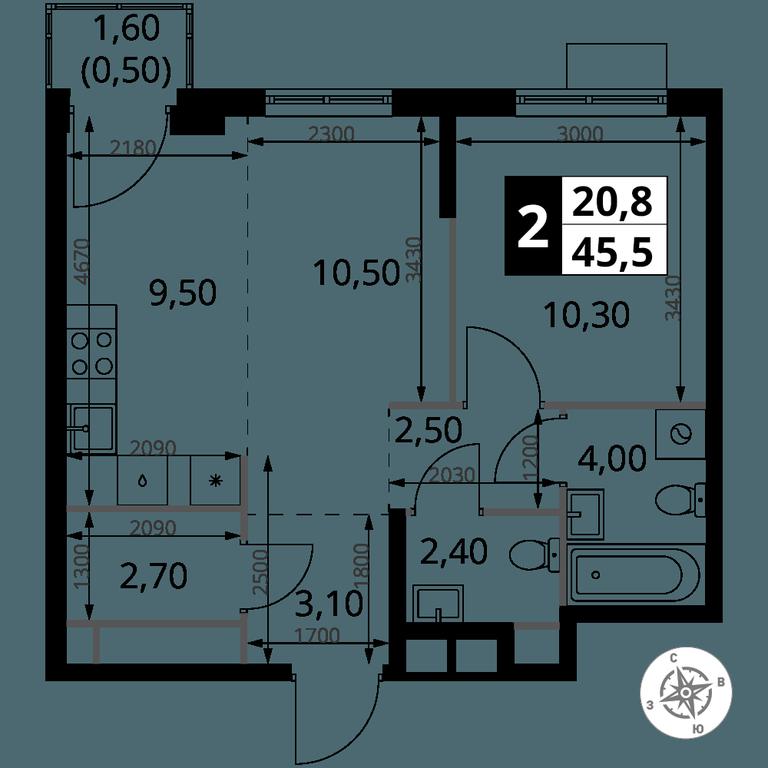 2-BD Apartment Sale, 45.5 sq. m. at 1 Himkinskij, zhiloy kompleks 1-y Khimkinskiy, kvartal Mezhdunarodny, mikrorayon Klyazma-Starbeyevo, Khimki, Moscow Region, Russia #2 2-BD Apartment Sale, 45.5 sq. m. at 1 Himkinskij, zhiloy kompleks 1-y Khimkinskiy, kvartal Mezhdunarodny, mikrorayon Klyazma-Starbeyevo, Khimki, Moscow Region, Russia #2