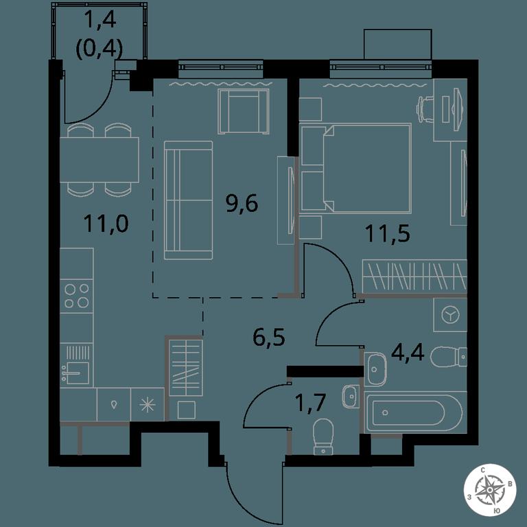2-BD Apartment Sale, 45.1 sq. m. at 1 Himkinskij, zhiloy kompleks 1-y Khimkinskiy, kvartal Mezhdunarodny, mikrorayon Klyazma-Starbeyevo, Khimki, Moscow Region, Russia #1 2-BD Apartment Sale, 45.1 sq. m. at 1 Himkinskij, zhiloy kompleks 1-y Khimkinskiy, kvartal Mezhdunarodny, mikrorayon Klyazma-Starbeyevo, Khimki, Moscow Region, Russia #1