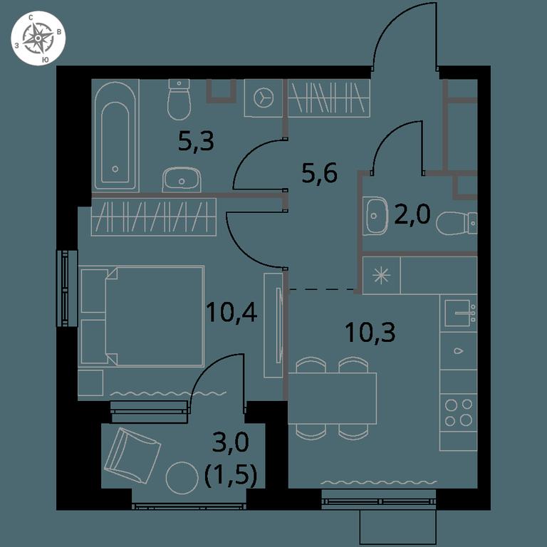 1-BD Apartment Sale, 35.1 sq. m. at 1 Himkinskij, zhiloy kompleks 1-y Khimkinskiy, kvartal Mezhdunarodny, mikrorayon Klyazma-Starbeyevo, Khimki, Moscow Region, Russia #1 1-BD Apartment Sale, 35.1 sq. m. at 1 Himkinskij, zhiloy kompleks 1-y Khimkinskiy, kvartal Mezhdunarodny, mikrorayon Klyazma-Starbeyevo, Khimki, Moscow Region, Russia #1
