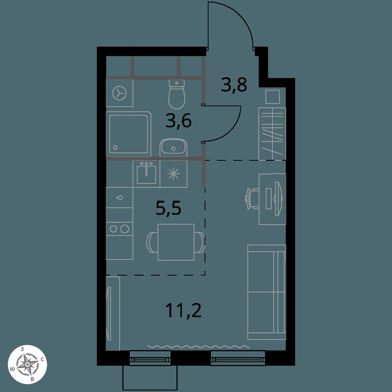 Apartment Sale, 24.1 sq. m. at 1 Himkinskij, zhiloy kompleks 1-y Khimkinskiy, kvartal Mezhdunarodny, mikrorayon Klyazma-Starbeyevo, Khimki, Moscow Region, Russia #1 Apartment Sale, 24.1 sq. m. at 1 Himkinskij, zhiloy kompleks 1-y Khimkinskiy, kvartal Mezhdunarodny, mikrorayon Klyazma-Starbeyevo, Khimki, Moscow Region, Russia #1