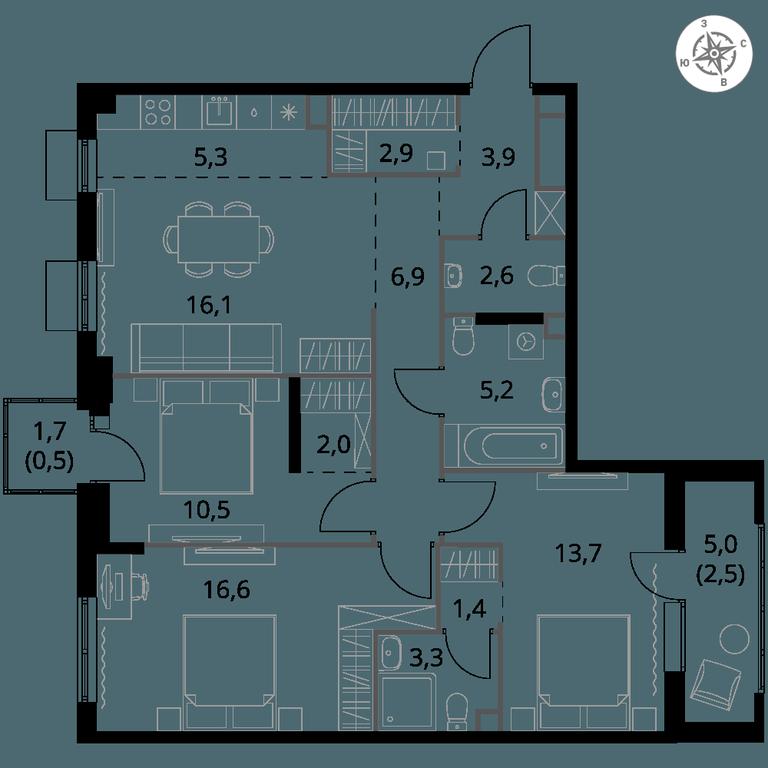 4-BD Apartment Sale, 93.4 sq. m. at 1 Himkinskij, zhiloy kompleks 1-y Khimkinskiy, kvartal Mezhdunarodny, mikrorayon Klyazma-Starbeyevo, Khimki, Moscow Region, Russia #1 4-BD Apartment Sale, 93.4 sq. m. at 1 Himkinskij, zhiloy kompleks 1-y Khimkinskiy, kvartal Mezhdunarodny, mikrorayon Klyazma-Starbeyevo, Khimki, Moscow Region, Russia #1