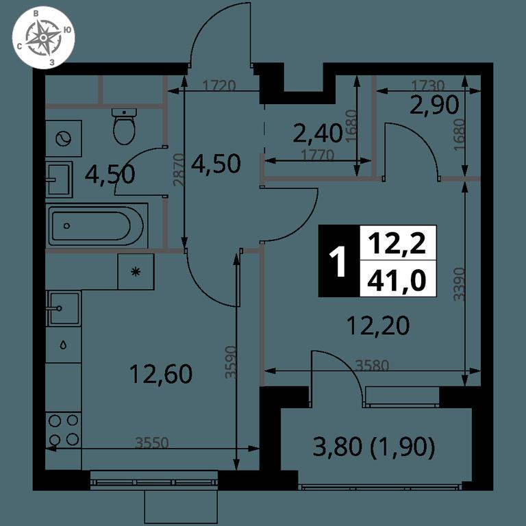 1-BD Apartment Sale, 41 sq. m. at 1 Himkinskij, zhiloy kompleks 1-y Khimkinskiy, kvartal Mezhdunarodny, mikrorayon Klyazma-Starbeyevo, Khimki, Moscow Region, Russia #2 1-BD Apartment Sale, 41 sq. m. at 1 Himkinskij, zhiloy kompleks 1-y Khimkinskiy, kvartal Mezhdunarodny, mikrorayon Klyazma-Starbeyevo, Khimki, Moscow Region, Russia #2