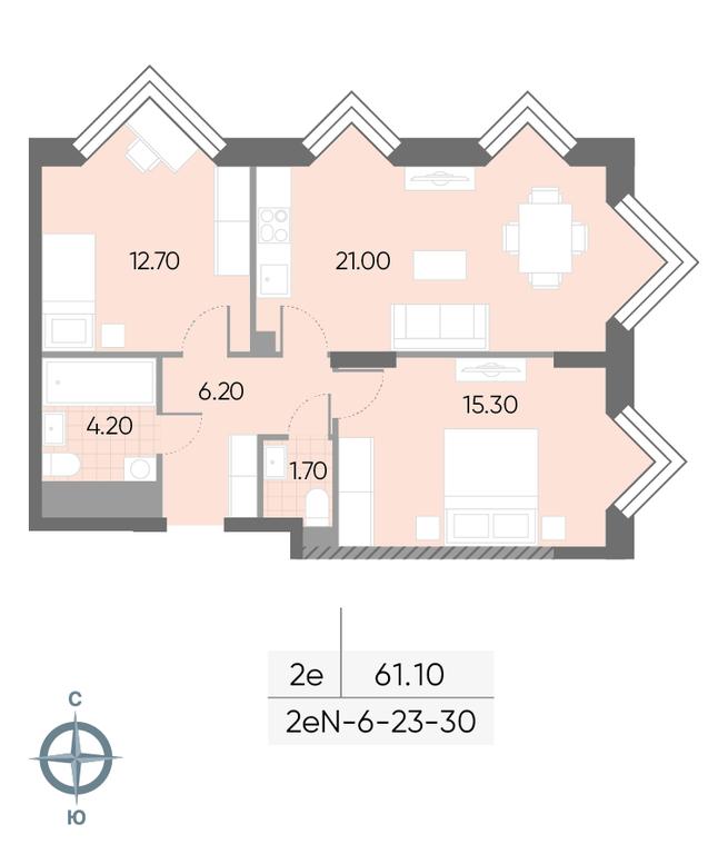 2-BD Apartment Sale, 61.1 sq. m. at Wave, Borisovskye Prudy Street, 1Б, Moscow, Russia #1 2-BD Apartment Sale, 61.1 sq. m. at Wave, Borisovskye Prudy Street, 1Б, Moscow, Russia #1