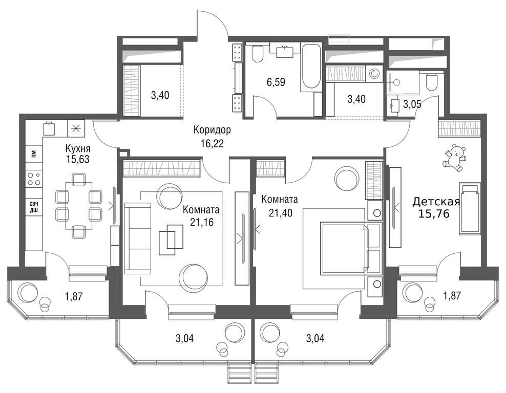 3-BD Apartment Sale, 116.43 sq. m. at Odinburg, Severnaya Street, 11, Odintsovo, Moscow Region, Russia #2 3-BD Apartment Sale, 116.43 sq. m. at Odinburg, Severnaya Street, 11, Odintsovo, Moscow Region, Russia #2