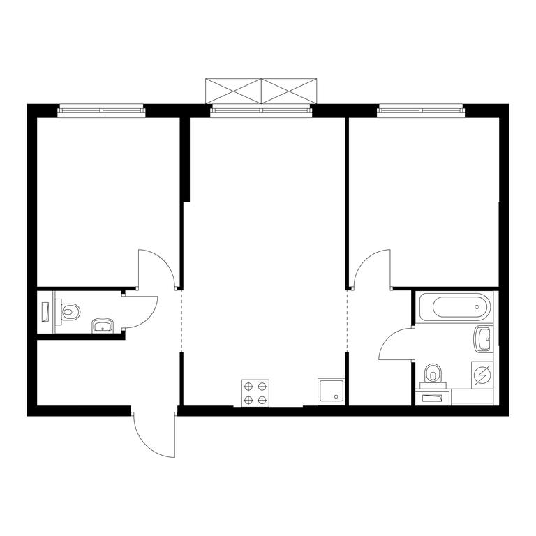 2-BD Apartment Sale, 58.6 sq. m. at Rustaveli 14, Rustaveli Street, 14с20, Moscow, Russia #1