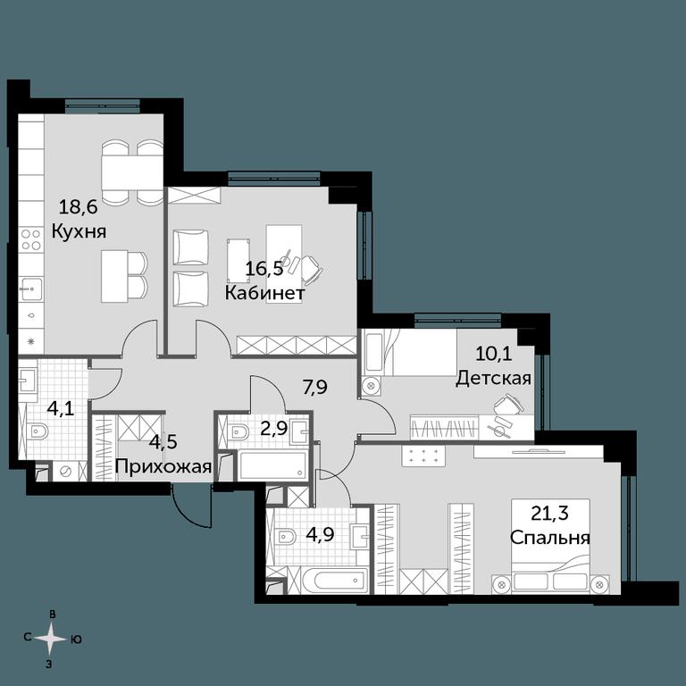 3-BD Apartment Sale, 90.8 sq. m. at Sydney City, Shenogina Street, 2, Moscow, Russia #1 3-BD Apartment Sale, 90.8 sq. m. at Sydney City, Shenogina Street, 2, Moscow, Russia #1