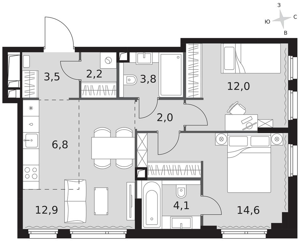 3-BD Apartment Sale, 61.9 sq. m. at Sydney City, Shenogina Street, 2, Moscow, Russia #1 3-BD Apartment Sale, 61.9 sq. m. at Sydney City, Shenogina Street, 2, Moscow, Russia #1
