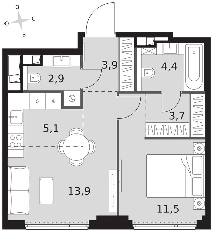 2-BD Apartment Sale, 45.4平方米 at Sydney City, Shenogina Street, 2, Moscow, Russia #1 2-BD Apartment Sale, 45.4平方米 at Sydney City, Shenogina Street, 2, Moscow, Russia #1