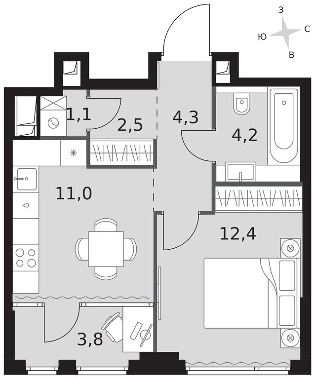 1-BD Apartment Sale, 39.3 sq. m. at Sydney City, Shenogina Street, 2, Moscow, Russia #1 1-BD Apartment Sale, 39.3 sq. m. at Sydney City, Shenogina Street, 2, Moscow, Russia #1