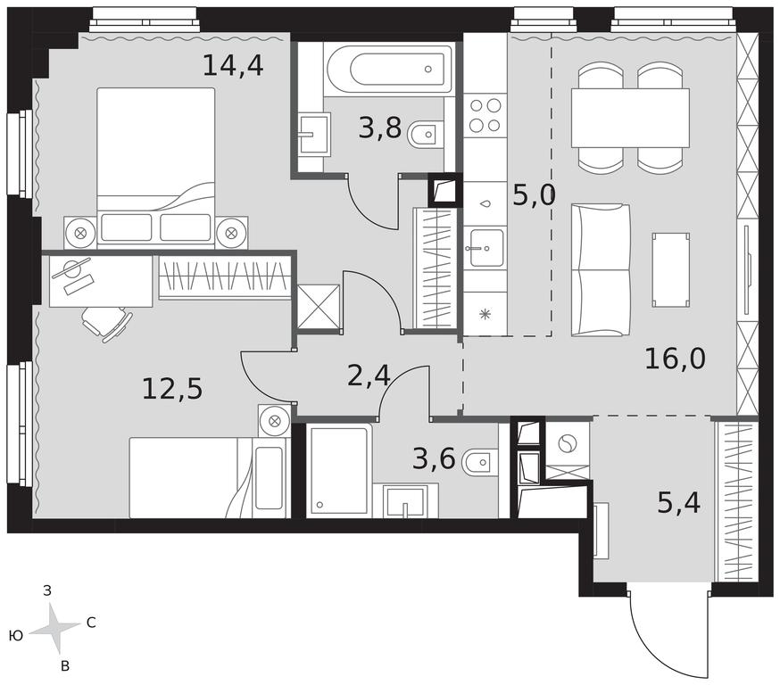 3-BD Apartment Sale, 63.1平方米 at Sydney City, Shenogina Street, 2, Moscow, Russia #1 3-BD Apartment Sale, 63.1平方米 at Sydney City, Shenogina Street, 2, Moscow, Russia #1