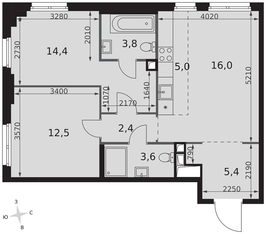 3-BD Apartment Sale, 63.1平方米 at Sydney City, Shenogina Street, 2, Moscow, Russia #2 3-BD Apartment Sale, 63.1平方米 at Sydney City, Shenogina Street, 2, Moscow, Russia #2