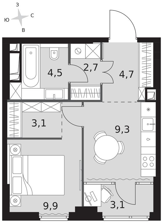 1-BD Apartment Sale, 37.3平方米 at Sydney City, Shenogina Street, 2, Moscow, Russia #1 1-BD Apartment Sale, 37.3平方米 at Sydney City, Shenogina Street, 2, Moscow, Russia #1