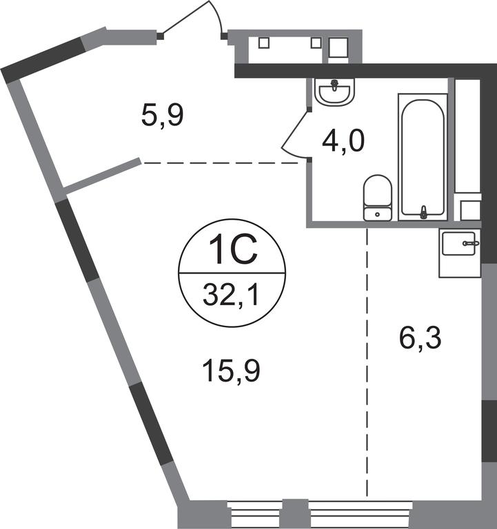 Apartment Sale, 32.1 sq. m. at Peredelkino Blizhnee, Korneya Chukovskogo Street, 1, Vnukovskoye Settlement, Moscow, Russia #1 Apartment Sale, 32.1 sq. m. at Peredelkino Blizhnee, Korneya Chukovskogo Street, 1, Vnukovskoye Settlement, Moscow, Russia #1