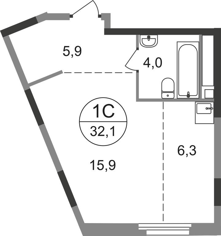 Apartment Sale, 32.1 sq. m. at Peredelkino Blizhnee, Korneya Chukovskogo Street, 1, Vnukovskoye Settlement, Moscow, Russia #1 Apartment Sale, 32.1 sq. m. at Peredelkino Blizhnee, Korneya Chukovskogo Street, 1, Vnukovskoye Settlement, Moscow, Russia #1
