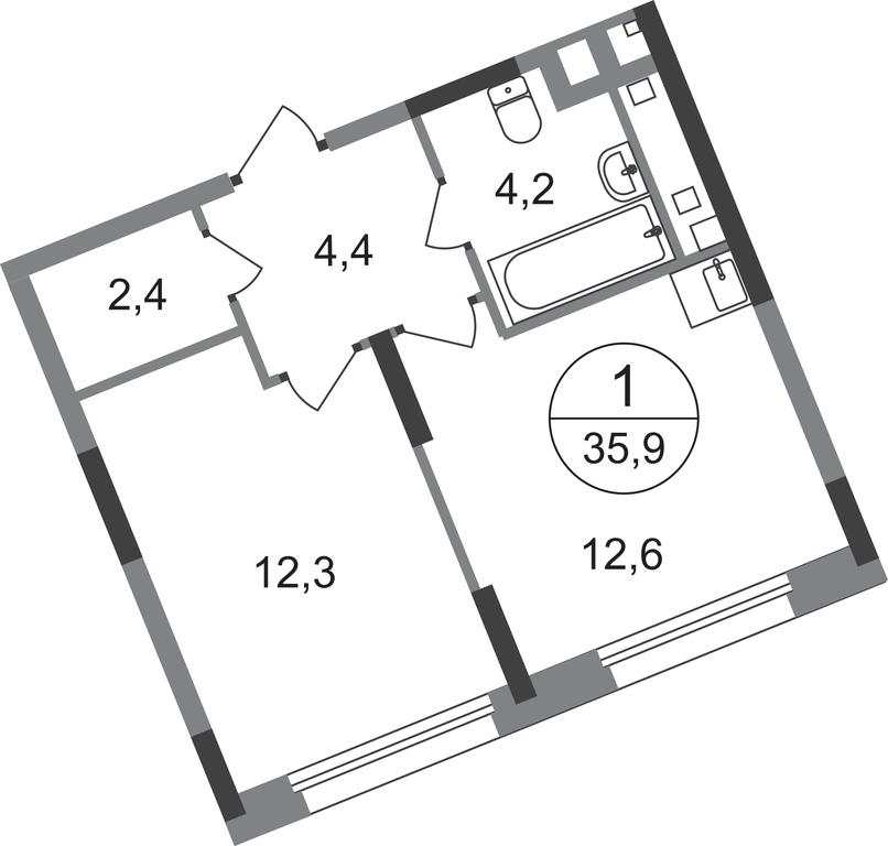 Apartment Sale, 35.9 sq. m. at Peredelkino Blizhnee, Korneya Chukovskogo Street, 1, Vnukovskoye Settlement, Moscow, Russia #1 Apartment Sale, 35.9 sq. m. at Peredelkino Blizhnee, Korneya Chukovskogo Street, 1, Vnukovskoye Settlement, Moscow, Russia #1