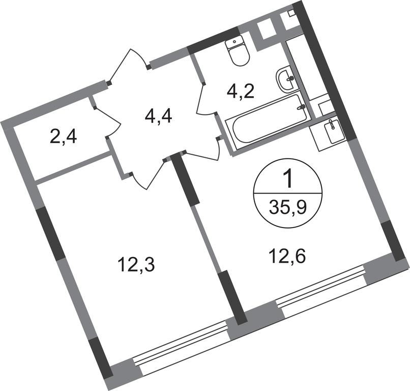 Apartment Sale, 35.9 sq. m. at Peredelkino Blizhnee, Korneya Chukovskogo Street, 1, Vnukovskoye Settlement, Moscow, Russia #1 Apartment Sale, 35.9 sq. m. at Peredelkino Blizhnee, Korneya Chukovskogo Street, 1, Vnukovskoye Settlement, Moscow, Russia #1