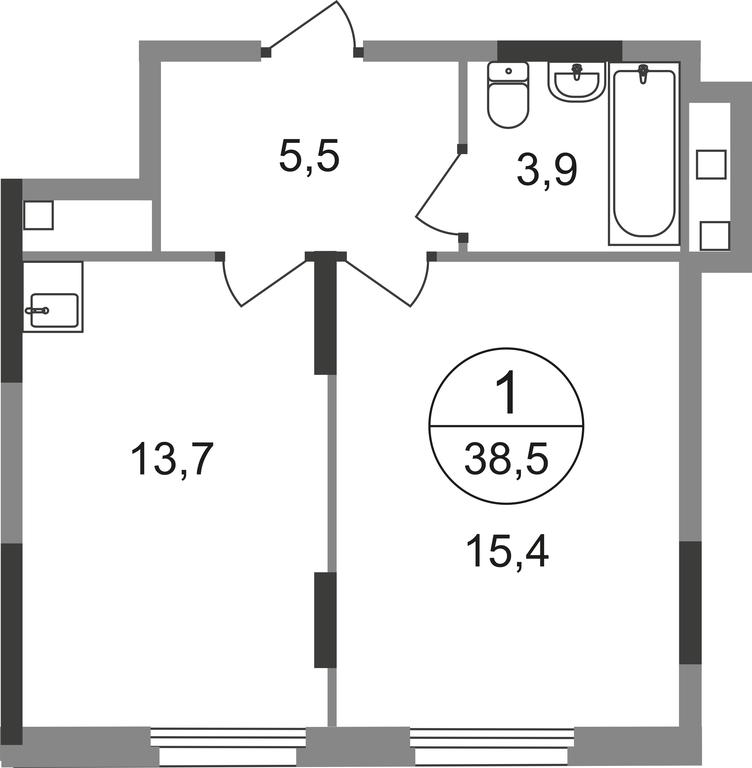 Apartment Sale, 38.5 sq. m. at Peredelkino Blizhnee, Korneya Chukovskogo Street, 1, Vnukovskoye Settlement, Moscow, Russia #1