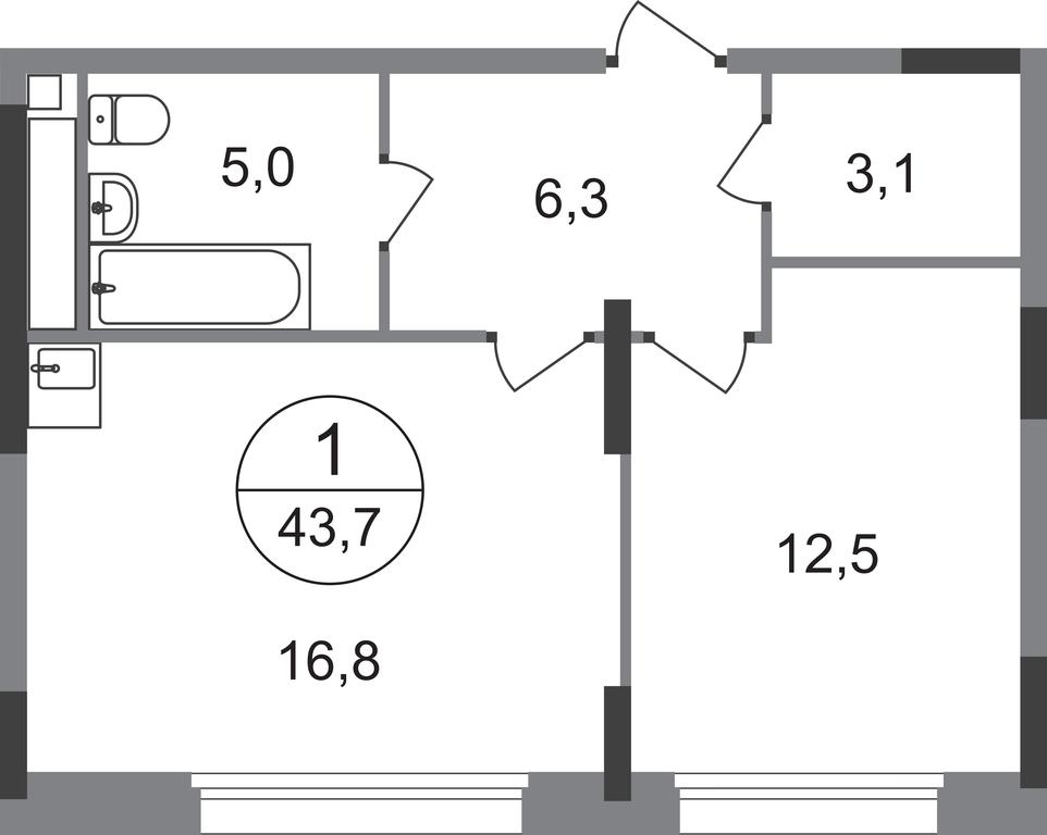Apartment Sale, 43.7 sq. m. at Peredelkino Blizhnee, Korneya Chukovskogo Street, 1, Vnukovskoye Settlement, Moscow, Russia #1 Apartment Sale, 43.7 sq. m. at Peredelkino Blizhnee, Korneya Chukovskogo Street, 1, Vnukovskoye Settlement, Moscow, Russia #1