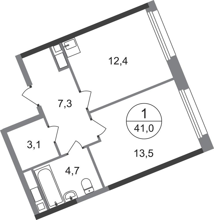 Apartment Sale, 41 sq. m. at Peredelkino Blizhnee, Korneya Chukovskogo Street, 1, Vnukovskoye Settlement, Moscow, Russia #1 Apartment Sale, 41 sq. m. at Peredelkino Blizhnee, Korneya Chukovskogo Street, 1, Vnukovskoye Settlement, Moscow, Russia #1