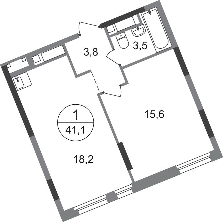Apartment Sale, 41.1 sq. m. at Peredelkino Blizhnee, Korneya Chukovskogo Street, 1, Vnukovskoye Settlement, Moscow, Russia #1 Apartment Sale, 41.1 sq. m. at Peredelkino Blizhnee, Korneya Chukovskogo Street, 1, Vnukovskoye Settlement, Moscow, Russia #1