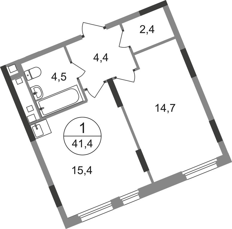 Apartment Sale, 41.4 sq. m. at Peredelkino Blizhnee, Korneya Chukovskogo Street, 1, Vnukovskoye Settlement, Moscow, Russia #1 Apartment Sale, 41.4 sq. m. at Peredelkino Blizhnee, Korneya Chukovskogo Street, 1, Vnukovskoye Settlement, Moscow, Russia #1