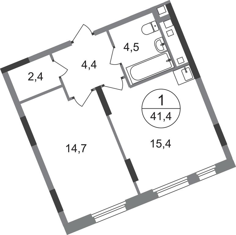 Apartment Sale, 41.4 sq. m. at Peredelkino Blizhnee, Korneya Chukovskogo Street, 1, Vnukovskoye Settlement, Moscow, Russia #1 Apartment Sale, 41.4 sq. m. at Peredelkino Blizhnee, Korneya Chukovskogo Street, 1, Vnukovskoye Settlement, Moscow, Russia #1