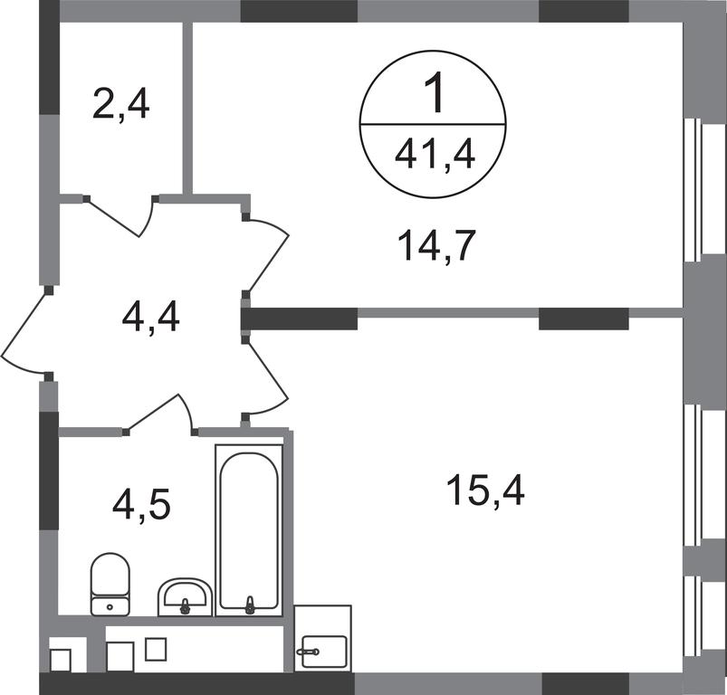 Apartment Sale, 41.4 sq. m. at Peredelkino Blizhnee, Korneya Chukovskogo Street, 1, Vnukovskoye Settlement, Moscow, Russia #1 Apartment Sale, 41.4 sq. m. at Peredelkino Blizhnee, Korneya Chukovskogo Street, 1, Vnukovskoye Settlement, Moscow, Russia #1