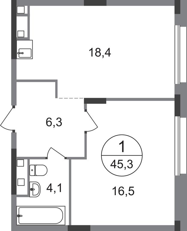 Apartment Sale, 45.3 sq. m. at Peredelkino Blizhnee, Korneya Chukovskogo Street, 1, Vnukovskoye Settlement, Moscow, Russia #1 Apartment Sale, 45.3 sq. m. at Peredelkino Blizhnee, Korneya Chukovskogo Street, 1, Vnukovskoye Settlement, Moscow, Russia #1