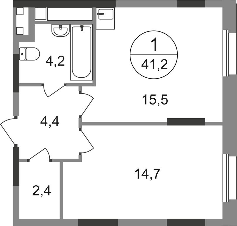 Apartment Sale, 41.2平方米 at Peredelkino Blizhnee, Korneya Chukovskogo Street, 1, Vnukovskoye Settlement, Moscow, Russia #1 Apartment Sale, 41.2平方米 at Peredelkino Blizhnee, Korneya Chukovskogo Street, 1, Vnukovskoye Settlement, Moscow, Russia #1
