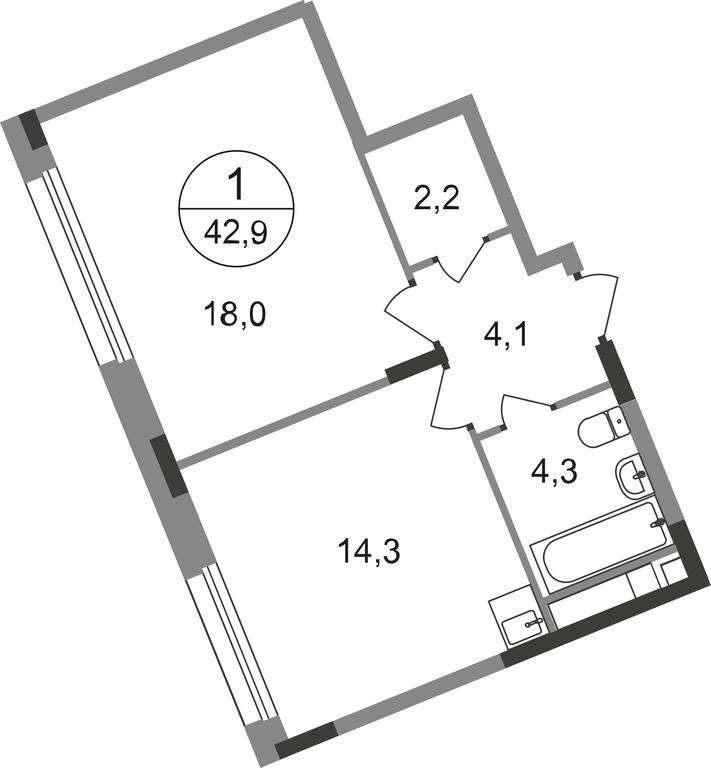Apartment Sale, 42.9 sq. m. at Peredelkino Blizhnee, Korneya Chukovskogo Street, 1, Vnukovskoye Settlement, Moscow, Russia #1 Apartment Sale, 42.9 sq. m. at Peredelkino Blizhnee, Korneya Chukovskogo Street, 1, Vnukovskoye Settlement, Moscow, Russia #1