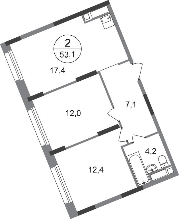 2-BD Apartment Sale, 53.1平方米 at Peredelkino Blizhnee, Korneya Chukovskogo Street, 1, Vnukovskoye Settlement, Moscow, Russia #1 2-BD Apartment Sale, 53.1平方米 at Peredelkino Blizhnee, Korneya Chukovskogo Street, 1, Vnukovskoye Settlement, Moscow, Russia #1