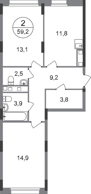 2-BD Apartment Sale, 59.2 sq. m. at Peredelkino Blizhnee, Korneya Chukovskogo Street, 1, Vnukovskoye Settlement, Moscow, Russia #1 2-BD Apartment Sale, 59.2 sq. m. at Peredelkino Blizhnee, Korneya Chukovskogo Street, 1, Vnukovskoye Settlement, Moscow, Russia #1