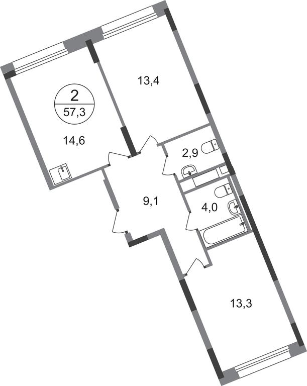 2-BD Apartment Sale, 57.3 sq. m. at Peredelkino Blizhnee, Korneya Chukovskogo Street, 1, Vnukovskoye Settlement, Moscow, Russia #1 2-BD Apartment Sale, 57.3 sq. m. at Peredelkino Blizhnee, Korneya Chukovskogo Street, 1, Vnukovskoye Settlement, Moscow, Russia #1