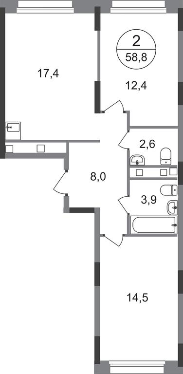 2-BD Apartment Sale, 58.8 sq. m. at Peredelkino Blizhnee, Korneya Chukovskogo Street, 1, Vnukovskoye Settlement, Moscow, Russia #1 2-BD Apartment Sale, 58.8 sq. m. at Peredelkino Blizhnee, Korneya Chukovskogo Street, 1, Vnukovskoye Settlement, Moscow, Russia #1